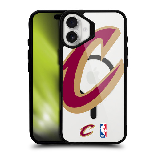 NBA Cleveland Cavaliers Logo Oversized Text BLACK SHOCKPROOF BUMPER CASE COMPATIBLE WITH Apple iPhone 16 Plus & MAGSAFE