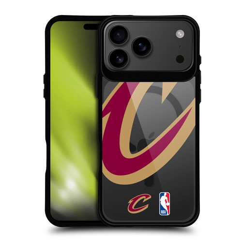 NBA Cleveland Cavaliers Logo Oversized Text BLACK SHOCKPROOF BUMPER CASE COMPATIBLE WITH Apple iPhone 17 Pro Max & MAGSAFE