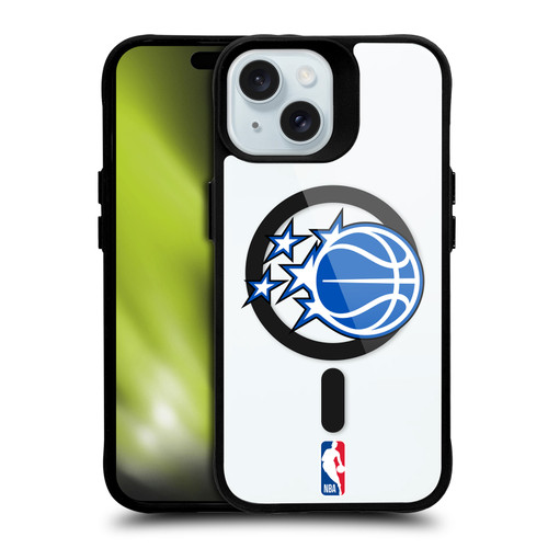 NBA Orlando Magic Logo Blue Ball BLACK SHOCKPROOF BUMPER CASE COMPATIBLE WITH Apple iPhone 15 & MAGSAFE