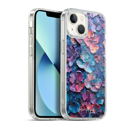 Nature Magick Paint Blobs Blue Soft Gel Case for Apple iPhone 13