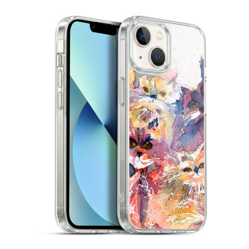 Wyanne Cat Four Kitties Soft Gel Case for Apple iPhone 13