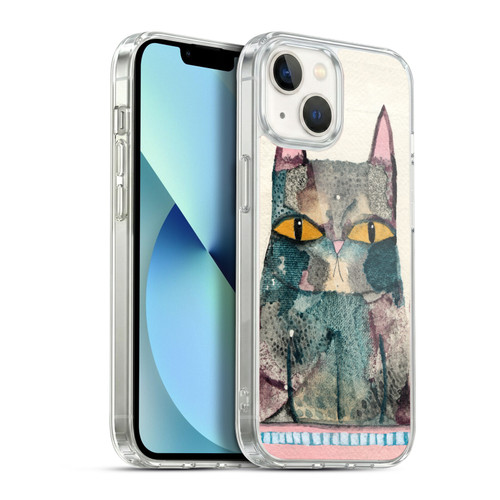 Wyanne Cat Kitty Painting Soft Gel Case for Apple iPhone 13