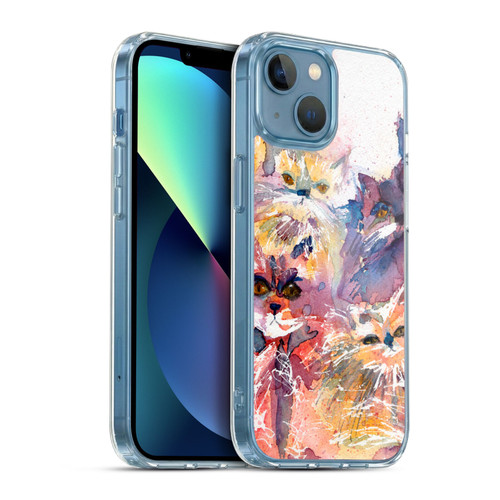 Wyanne Cat Four Kitties Soft Gel Case for Apple iPhone 13 Mini & MagSafe