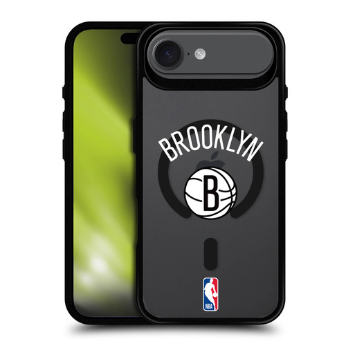 NBA Brooklyn Nets Logo Black Design Text BLACK SHOCKPROOF BUMPER CASE COMPATIBLE WITH Apple iPhone 17 Air & MAGSAFE