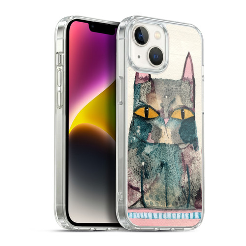 Wyanne Cat Kitty Painting Soft Gel Case for Apple iPhone 14