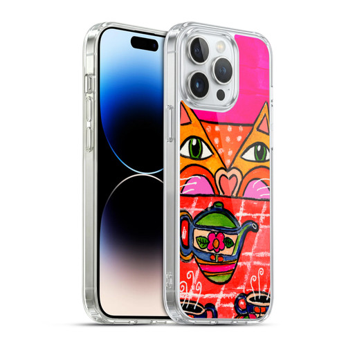 Wyanne Cat Uninvited Guest For Tea Soft Gel Case for Apple iPhone 14 Pro Max & MagSafe