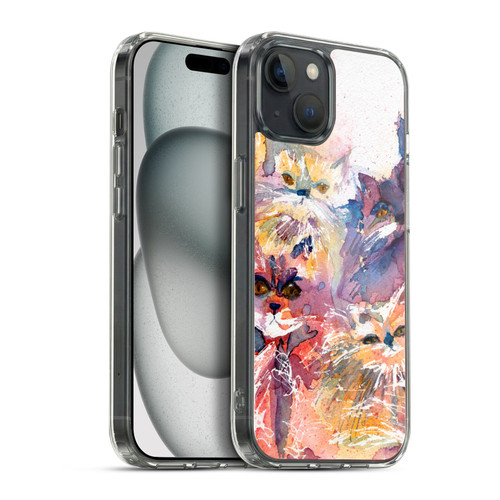 Wyanne Cat Four Kitties Soft Gel Case for Apple iPhone 15 Plus & MagSafe