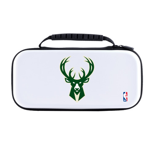 NBA Milwaukee Bucks Logo Green Deer White Hard Storage Travel Carry Case for Nintendo Switch 2