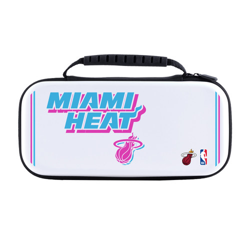 NBA Miami Heat Logo Black Vice Design Text White Hard Storage Travel Carry Case for Nintendo Switch 2