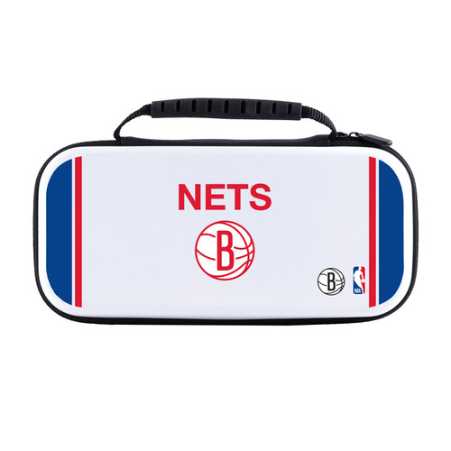 NBA Brooklyn Nets Logo Retro Design Text White Hard Storage Travel Carry Case for Nintendo Switch 2