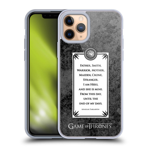 HBO Game of Thrones Graphics Rhaegar Vows Soft Gel Case for Apple iPhone 11 Pro & MagSafe