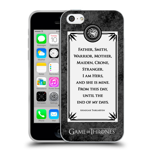 HBO Game of Thrones Graphics Rhaegar Vows Soft Gel Case for Apple iPhone 5c