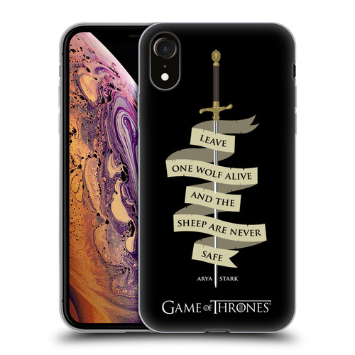 HBO Game of Thrones Graphics Arya Quote Needle Soft Gel Case for Apple iPhone XR