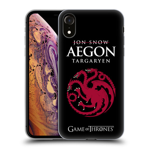 HBO Game of Thrones Graphics Jon Snow Aegon Soft Gel Case for Apple iPhone XR