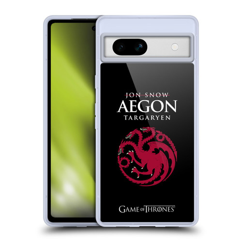 HBO Game of Thrones Graphics Jon Snow Aegon Soft Gel Case for Google Pixel 7a