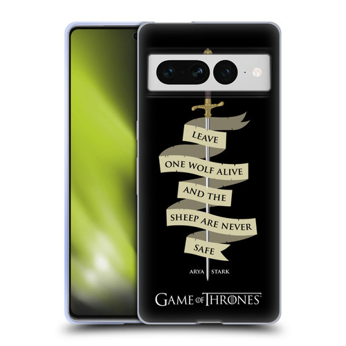 HBO Game of Thrones Graphics Arya Quote Needle Soft Gel Case for Google Pixel 7 Pro