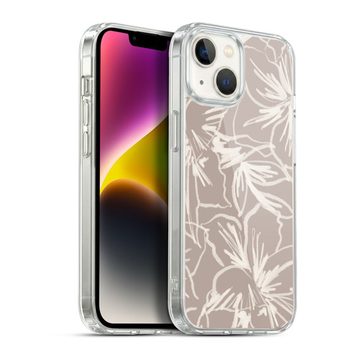 Anis Illustration Mix Pattern Floral Lines Soft Gel Case for Apple iPhone 14