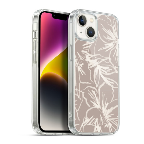 Anis Illustration Mix Pattern Floral Lines Soft Gel Case for Apple iPhone 14 Plus & MagSafe