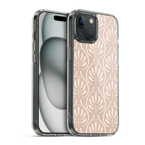 Anis Illustration Mix Pattern Boho Beige Soft Gel Case for Apple iPhone 15 & MagSafe