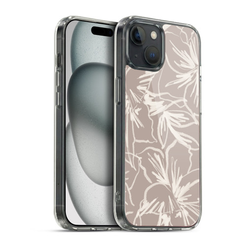 Anis Illustration Mix Pattern Floral Lines Soft Gel Case for Apple iPhone 15 Plus & MagSafe