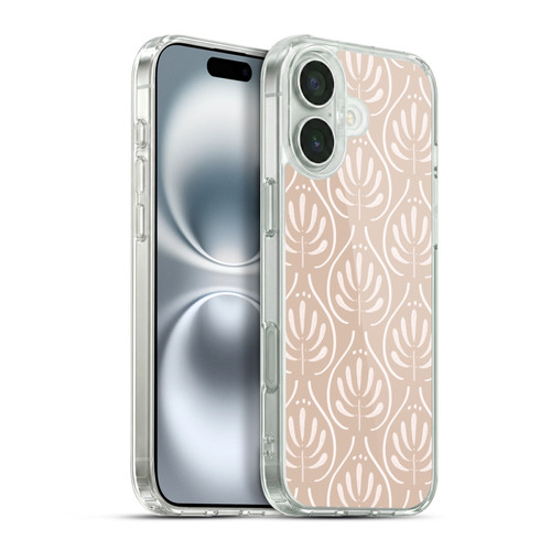Anis Illustration Mix Pattern Boho Beige Soft Gel Case for Apple iPhone 16 Plus & MagSafe