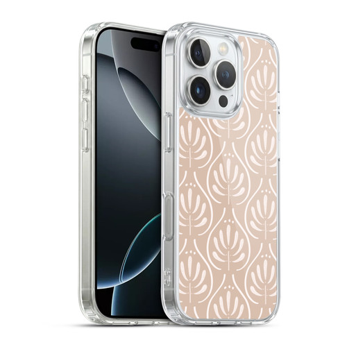 Anis Illustration Mix Pattern Boho Beige Soft Gel Case for Apple iPhone 16 Pro & MagSafe