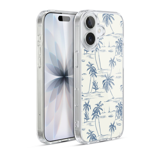 Anis Illustration Mix Pattern Blue Beach Bold Soft Gel Case for Apple iPhone 17