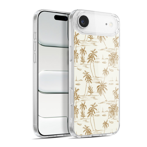 Anis Illustration Mix Pattern Beach Beige Gold Soft Gel Case for Apple iPhone 17 Air