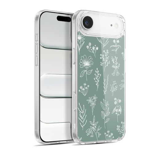 Anis Illustration Mix Pattern Little Patagonian Sage Green Soft Gel Case for Apple iPhone 17 Air