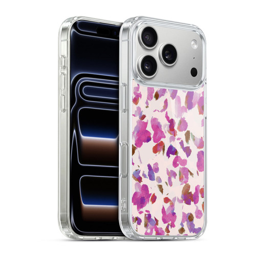 Anis Illustration Mix Pattern Soft Feminine Pink Flowers Soft Gel Case for Apple iPhone 17 Pro