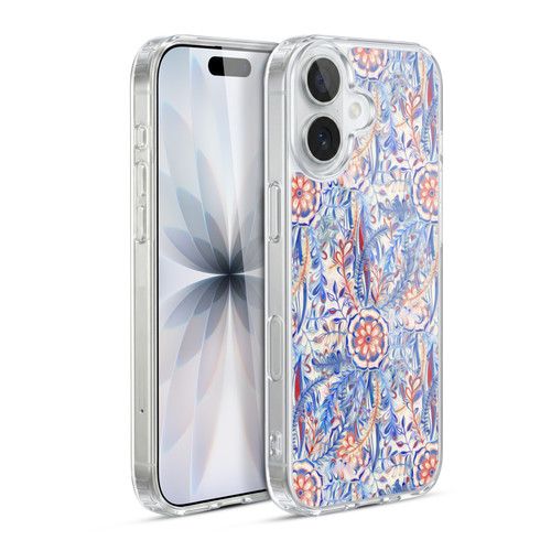 Micklyn Le Feuvre Florals Burst in Blue and Red Soft Gel Case for Apple iPhone 17