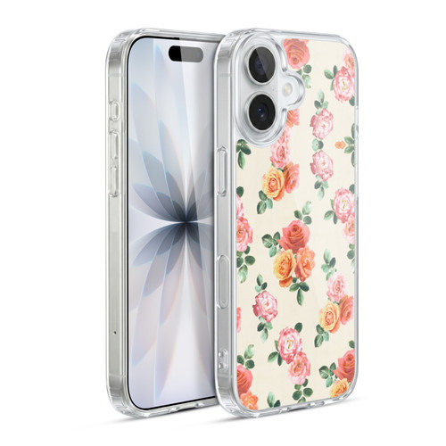 Micklyn Le Feuvre Florals Peach and Pink Roses Soft Gel Case for Apple iPhone 17