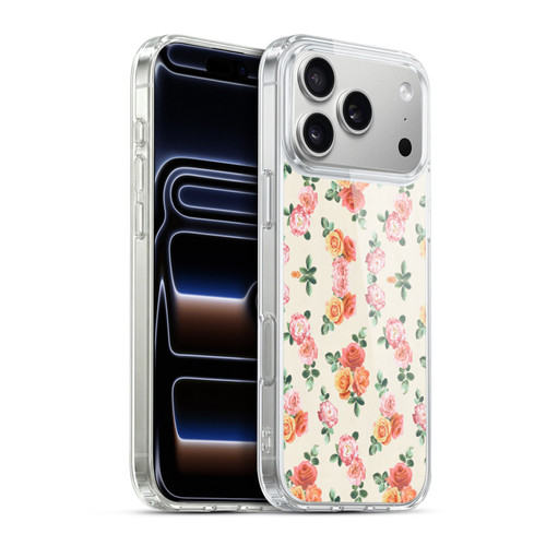 Micklyn Le Feuvre Florals Peach and Pink Roses Soft Gel Case for Apple iPhone 17 Pro Max