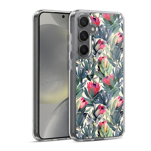 Micklyn Le Feuvre Florals Painted Protea Soft Gel Case for Samsung Galaxy S24 5G & MagSafe
