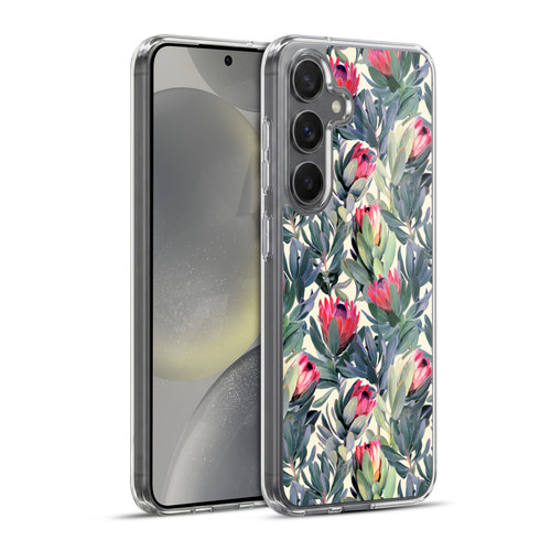 Micklyn Le Feuvre Florals Painted Protea Soft Gel Case for Samsung Galaxy S24+ 5G & MagSafe