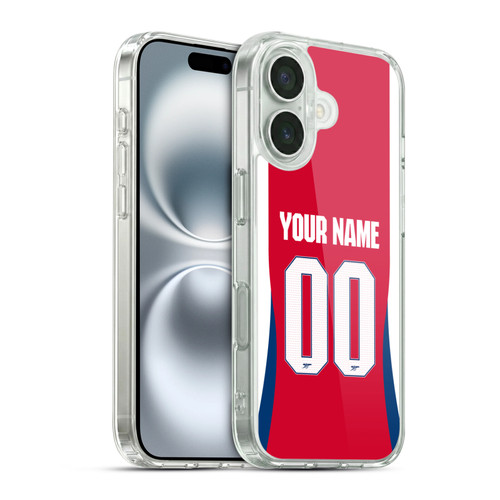 Custom Customised Personalised Arsenal FC 2024/25 Kit Home Soft Gel Case for Apple iPhone 16 & MagSafe