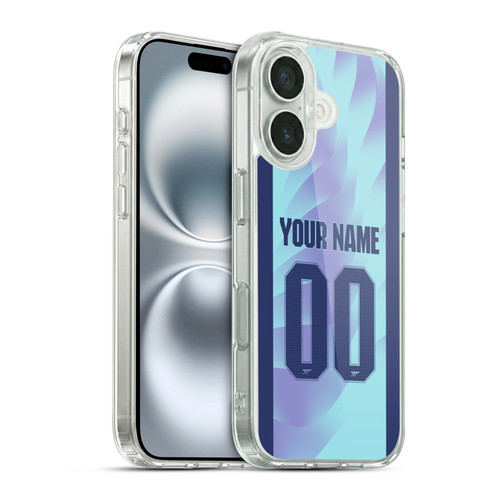 Custom Customised Personalised Arsenal FC 2024/25 Kit Third Soft Gel Case for Apple iPhone 16 & MagSafe