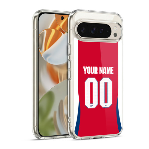 Custom Customised Personalised Arsenal FC 2024/25 Kit Home Soft Gel Case for Google Pixel 9 / Pixel 9 Pro