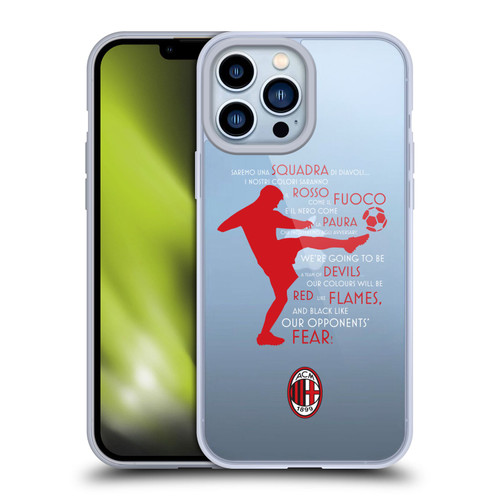 AC Milan Adults Silhouette 2 Soft Gel Case for Apple iPhone 13 Pro Max & MagSafe