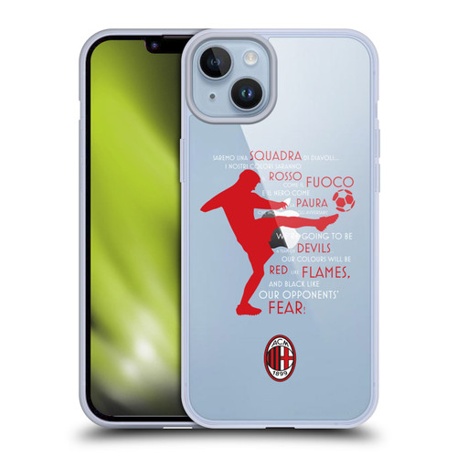 AC Milan Adults Silhouette 2 Soft Gel Case for Apple iPhone 14 Plus & MagSafe