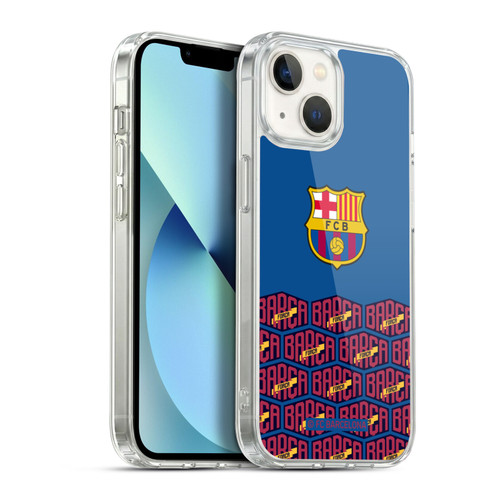 FC Barcelona Forca Barca Logo And Pattern Soft Gel Case for Apple iPhone 13