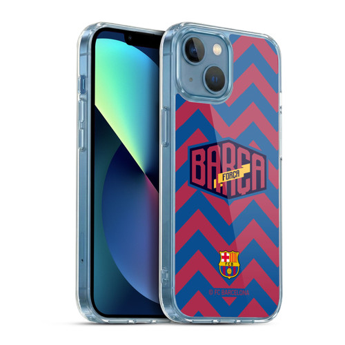 FC Barcelona Forca Barca Zigzag Soft Gel Case for Apple iPhone 13 Mini & MagSafe
