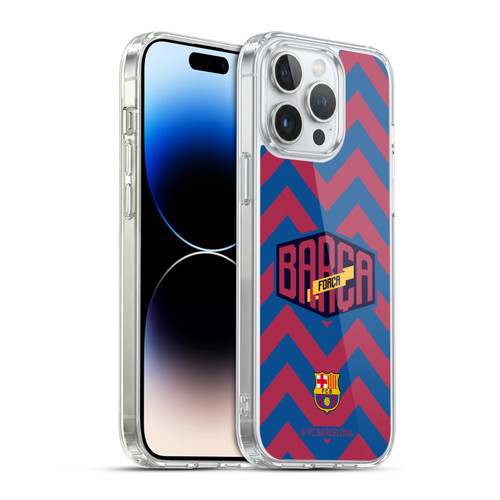 FC Barcelona Forca Barca Zigzag Soft Gel Case for Apple iPhone 14 Pro Max & MagSafe