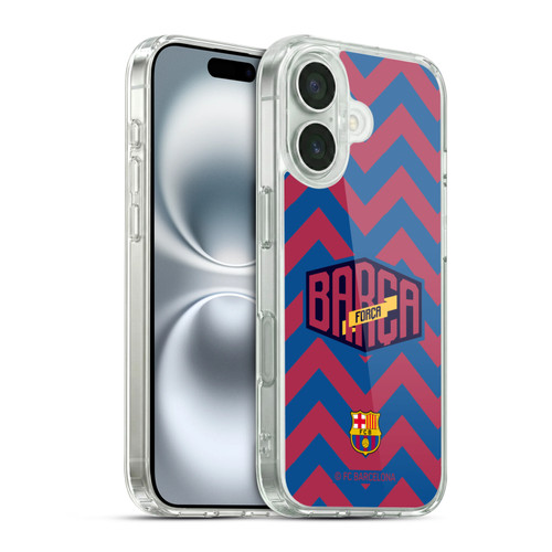 FC Barcelona Forca Barca Zigzag Soft Gel Case for Apple iPhone 16 & MagSafe