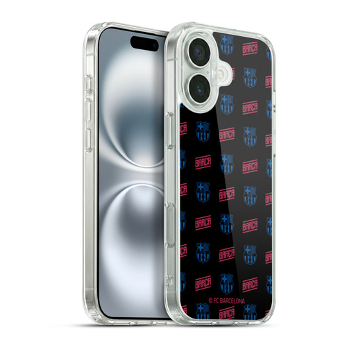FC Barcelona Forca Barca Pattern Soft Gel Case for Apple iPhone 16 Plus & MagSafe