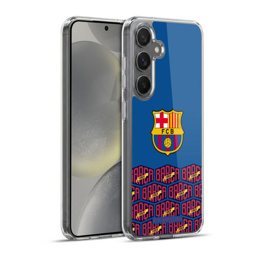 FC Barcelona Forca Barca Logo And Pattern Soft Gel Case for Samsung Galaxy S24+ 5G & MagSafe