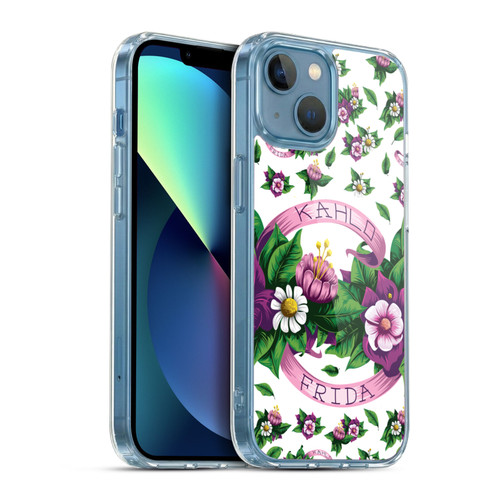 Frida Kahlo Purple Florals Ribbon Soft Gel Case for Apple iPhone 13 Mini & MagSafe