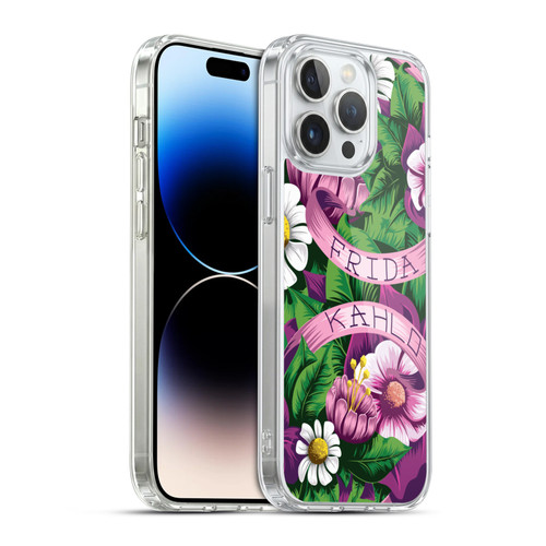 Frida Kahlo Purple Florals Lace Soft Gel Case for Apple iPhone 14 Pro Max & MagSafe