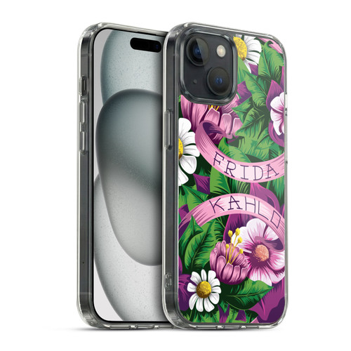 Frida Kahlo Purple Florals Lace Soft Gel Case for Apple iPhone 15 & MagSafe