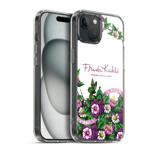 Frida Kahlo Purple Florals Bunch Soft Gel Case for Apple iPhone 15 Plus & MagSafe
